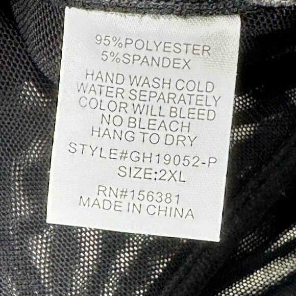 Shades Of Blonde Corset Top Womens Size 2X Black Long Sleeve Mesh Underwire - Picture 9 of 10